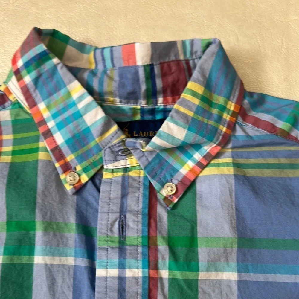 Ralph Lauren Blue and Red Casual Button Down Shirt